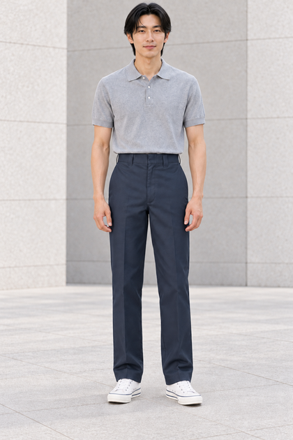 Navy Blue — AI-generated adult male model, Front view, Dickies Original 874 work pants; ModelGems for Zar Clothing