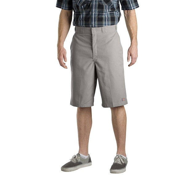Dickies WR815 Stripe Twill Shorts - Silver Front