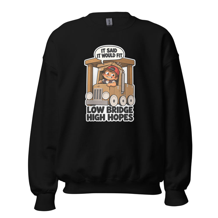 Trucker Tuck "Low Bridge, High Hopes" design