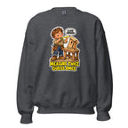 Measure Twice Milo crewneck sweatshirt in Dark Heather, front view