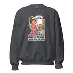 Nurse Nelly crewneck sweatshirt in Dark Heather, front view