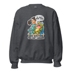 Dentist Dottie crewneck sweatshirt in Dark Heather, front view