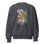 Delivery Dex crewneck sweatshirt in Dark Heather, front view