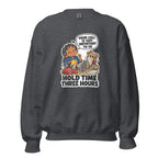 Customer Service Carl crewneck sweatshirt in Dark Heather, front view