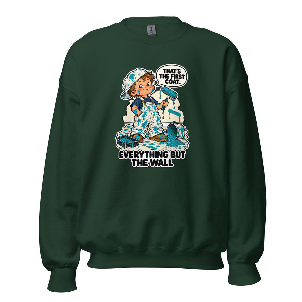 Painter Parker crewneck sweatshirt in Forest Green, front view