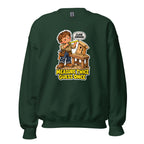 Measure Twice Milo crewneck sweatshirt in Forest Green, front view