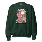 Nurse Nelly crewneck sweatshirt in Forest Green, front view