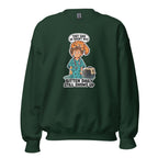 Vet Vinny crewneck sweatshirt in Forest Green, front view