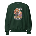 Hairdresser Holly crewneck sweatshirt in Forest Green, front view