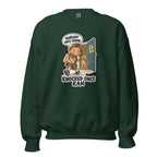 Delivery Dex crewneck sweatshirt in Forest Green, front view