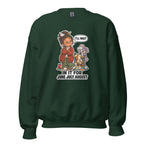 Teacher Trudy crewneck sweatshirt in Forest Green, front view
