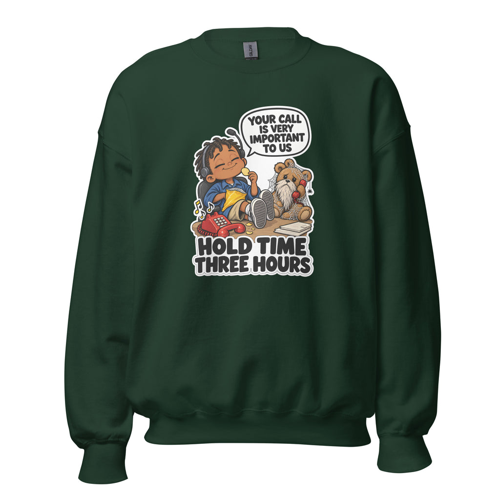 Customer Service Carl crewneck sweatshirt in Forest Green, front view
