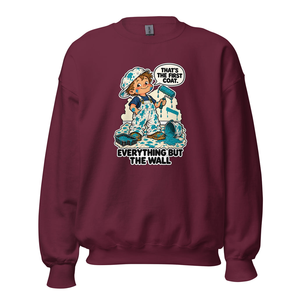 Painter Parker crewneck sweatshirt in Maroon, front view