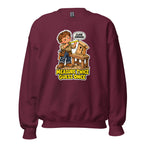 Measure Twice Milo crewneck sweatshirt in Maroon, front view