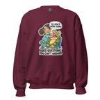 Dentist Dottie crewneck sweatshirt in Maroon, front view