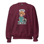 Vet Vinny crewneck sweatshirt in Maroon, front view