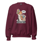 Waiter Wes crewneck sweatshirt in Maroon, front view