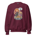 Hairdresser Holly crewneck sweatshirt in Maroon, front view