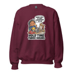 Customer Service Carl crewneck sweatshirt in Maroon, front view