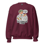 Accountant Andy crewneck sweatshirt in Maroon, front view