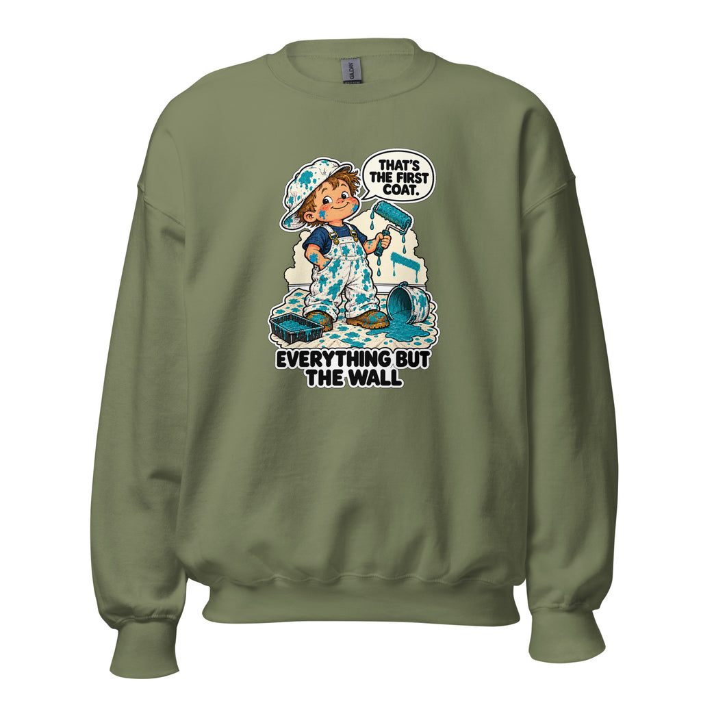 Painter Parker crewneck sweatshirt in Military Green, front view