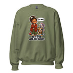 Teacher Trudy crewneck sweatshirt in Military Green, front view