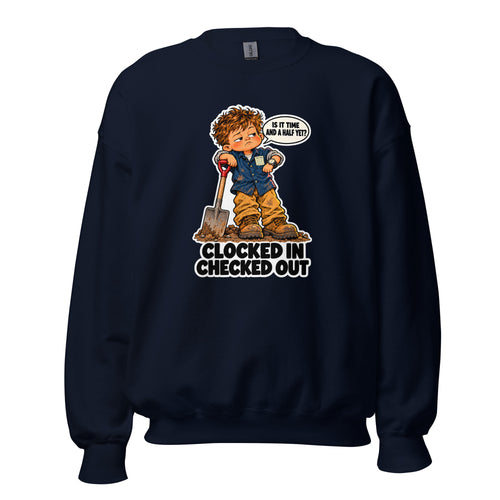 Overtime Ollie crewneck sweatshirt in Navy, front view