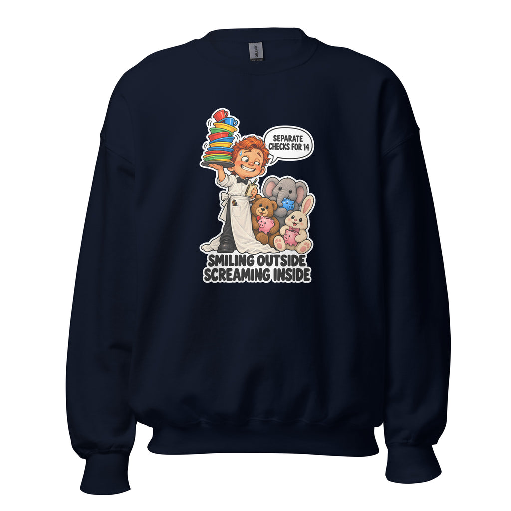 Waiter Wes crewneck sweatshirt in Navy, front view