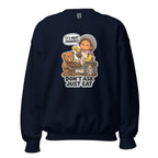 Lunch Lady Lou crewneck sweatshirt in Navy, front view