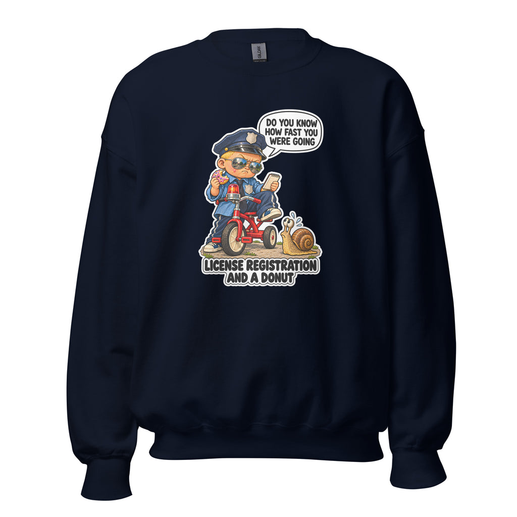 Officer Otis crewneck sweatshirt in Navy, front view
