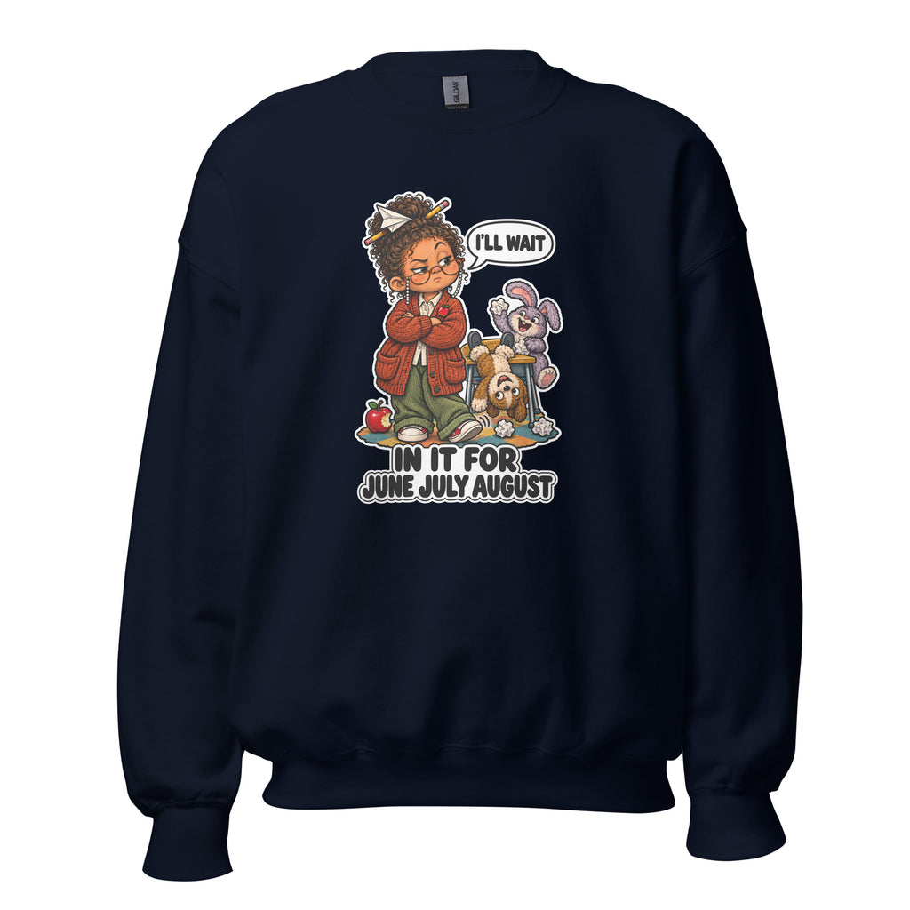 Teacher Trudy crewneck sweatshirt in Navy, front view