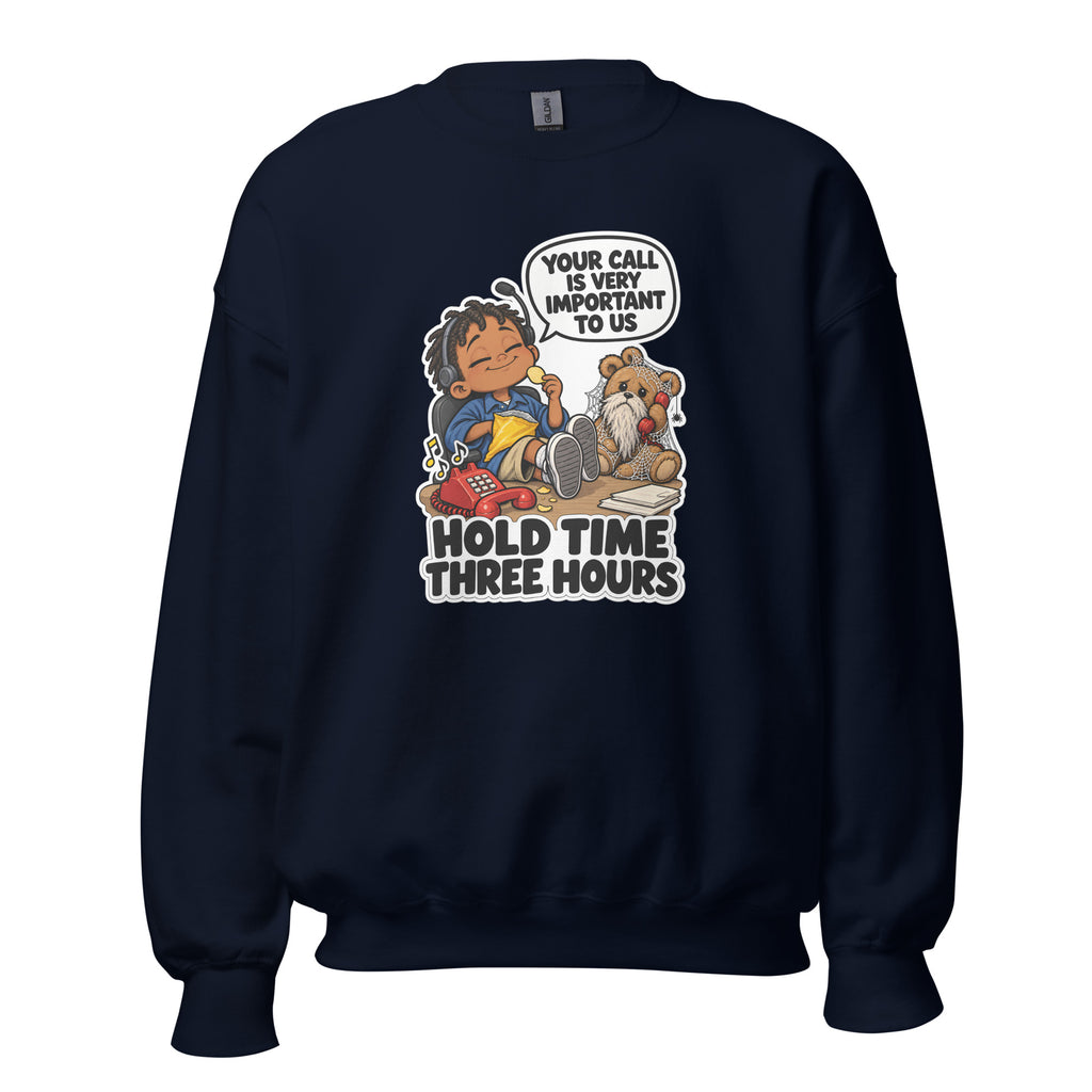 Customer Service Carl crewneck sweatshirt in Navy, front view