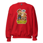 Measure Twice Milo crewneck sweatshirt in Red, front view