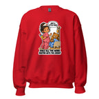 Nurse Nelly crewneck sweatshirt in Red, front view