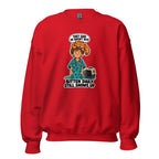 Vet Vinny crewneck sweatshirt in Red, front view