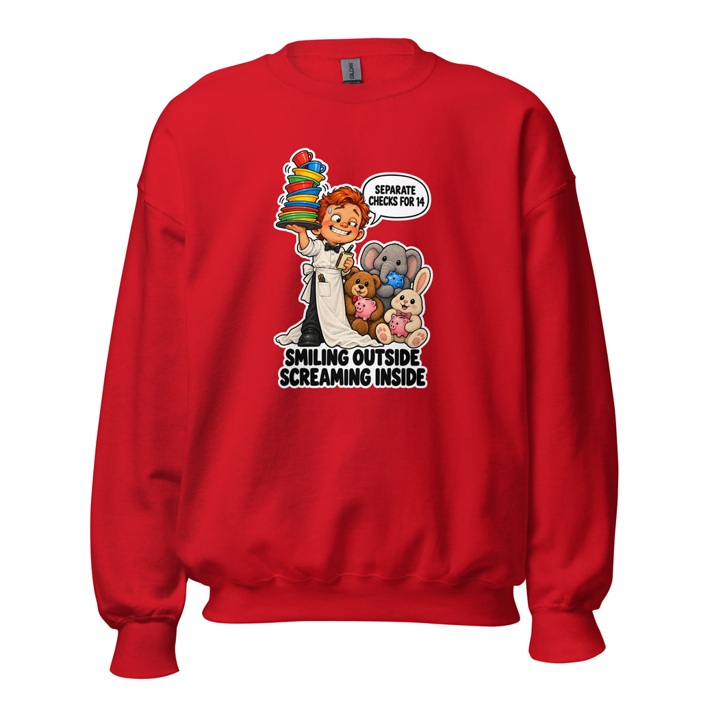Waiter Wes crewneck sweatshirt in Red, front view