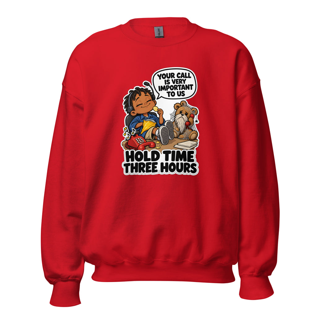 Customer Service Carl crewneck sweatshirt in Red, front view