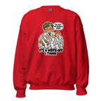 Accountant Andy crewneck sweatshirt in Red, front view