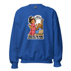 Nurse Nelly crewneck sweatshirt in Royal, front view