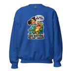Dentist Dottie crewneck sweatshirt in Royal, front view