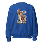 Waiter Wes crewneck sweatshirt in Royal, front view
