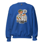 Accountant Andy crewneck sweatshirt in Royal, front view