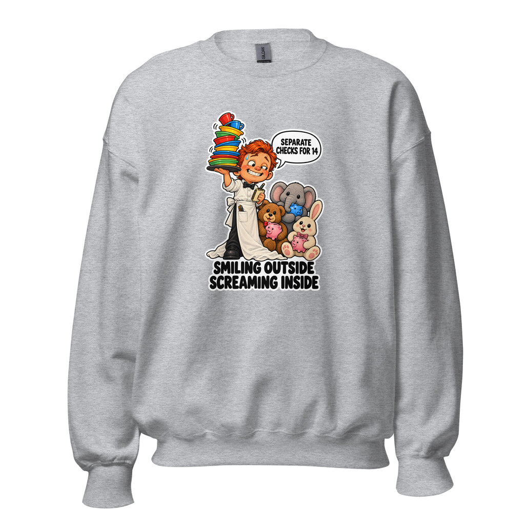 Waiter Wes crewneck sweatshirt in Sport Grey, front view