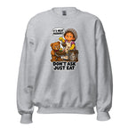 Lunch Lady Lou crewneck sweatshirt in Sport Grey, front view