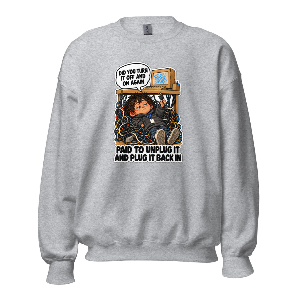 IT Guy Iggy crewneck sweatshirt in Sport Grey, front view