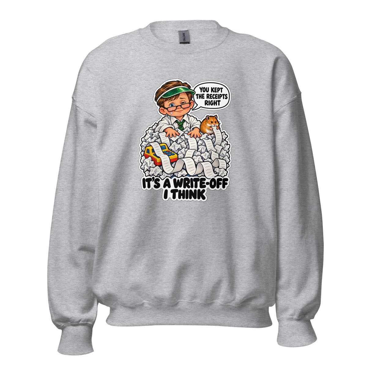 Accountant Andy crewneck sweatshirt in Sport Grey, front view