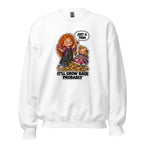 Hairdresser Holly crewneck sweatshirt in White, front view