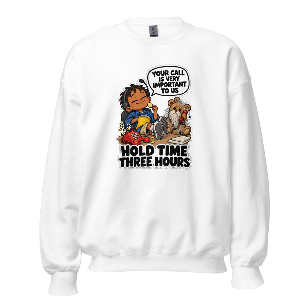 Customer Service Carl crewneck sweatshirt in White, front view
