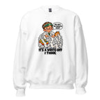 Accountant Andy crewneck sweatshirt in White, front view