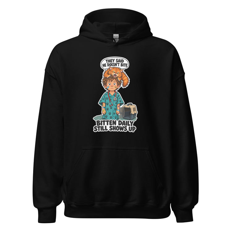 Vet Vinny "Bitten Daily, Still Shows Up" design